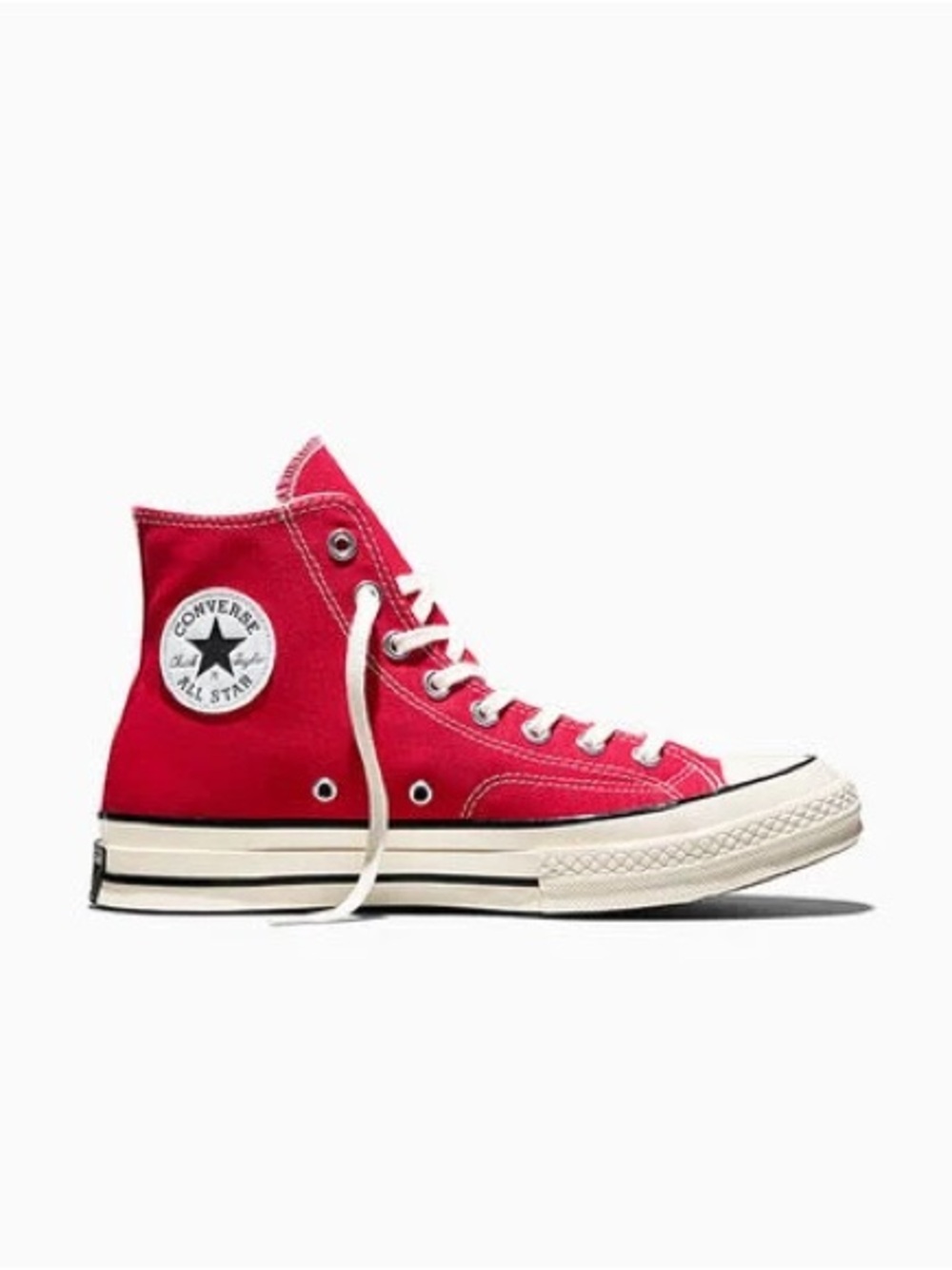 Converse High Top Canvas Sneaker in Red and White